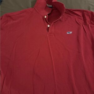 Vineyard Vines Men's Red Long Sleeve Poll